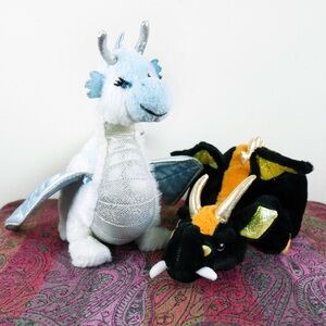 Ganz Webkinz Lava Dragon HM463 and Ice Dragon HM396
